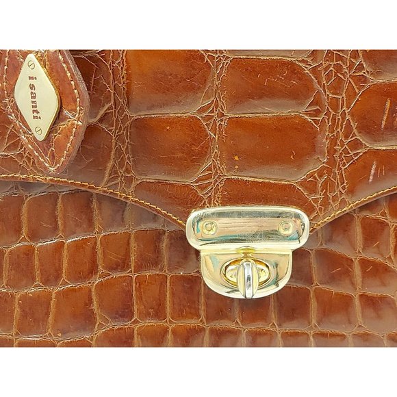 I SANTI Handbag Purse Crocodile Leather  Italy Vintage 1940's 1960's Midcentury - Picture 7 of 10